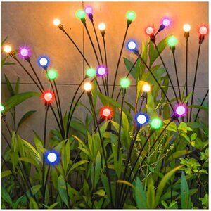 Solar Garden Lights Outdoor 2 Pack Color Changing Starburst Swaying Yard Patio